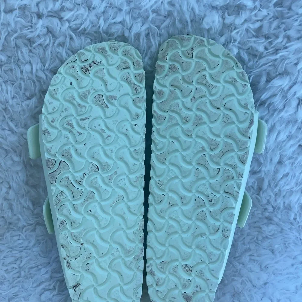 Birkenstock Arizona EVA Slides Sandals Womens Mint Green Double Straps EUR SZ40